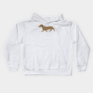 Trotting dachshund dog Kids Hoodie